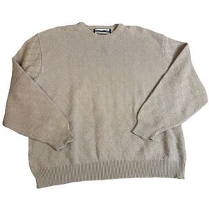 Shenandoah Vintage Beige‎ Knit Textured Sweater XXLT Classic Casual Preppy Golf